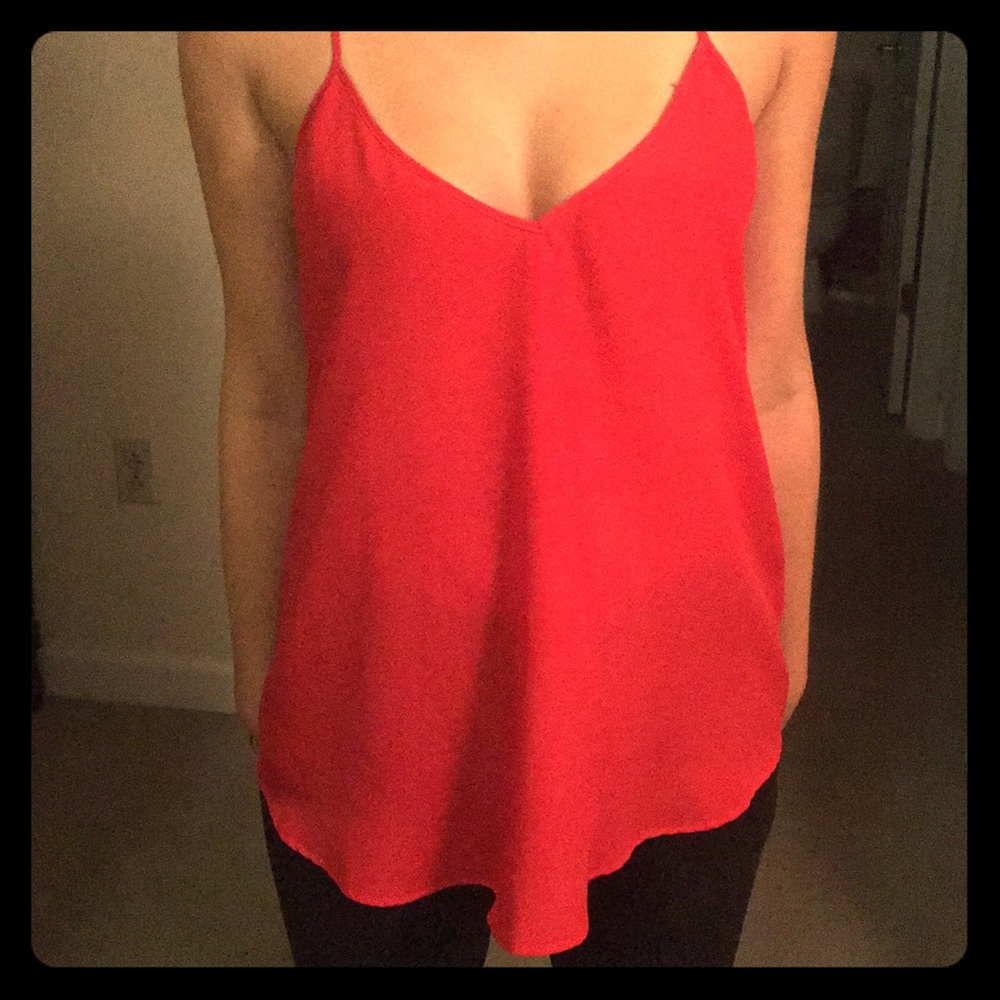 Nordstrom’s RBL red blouse with open back